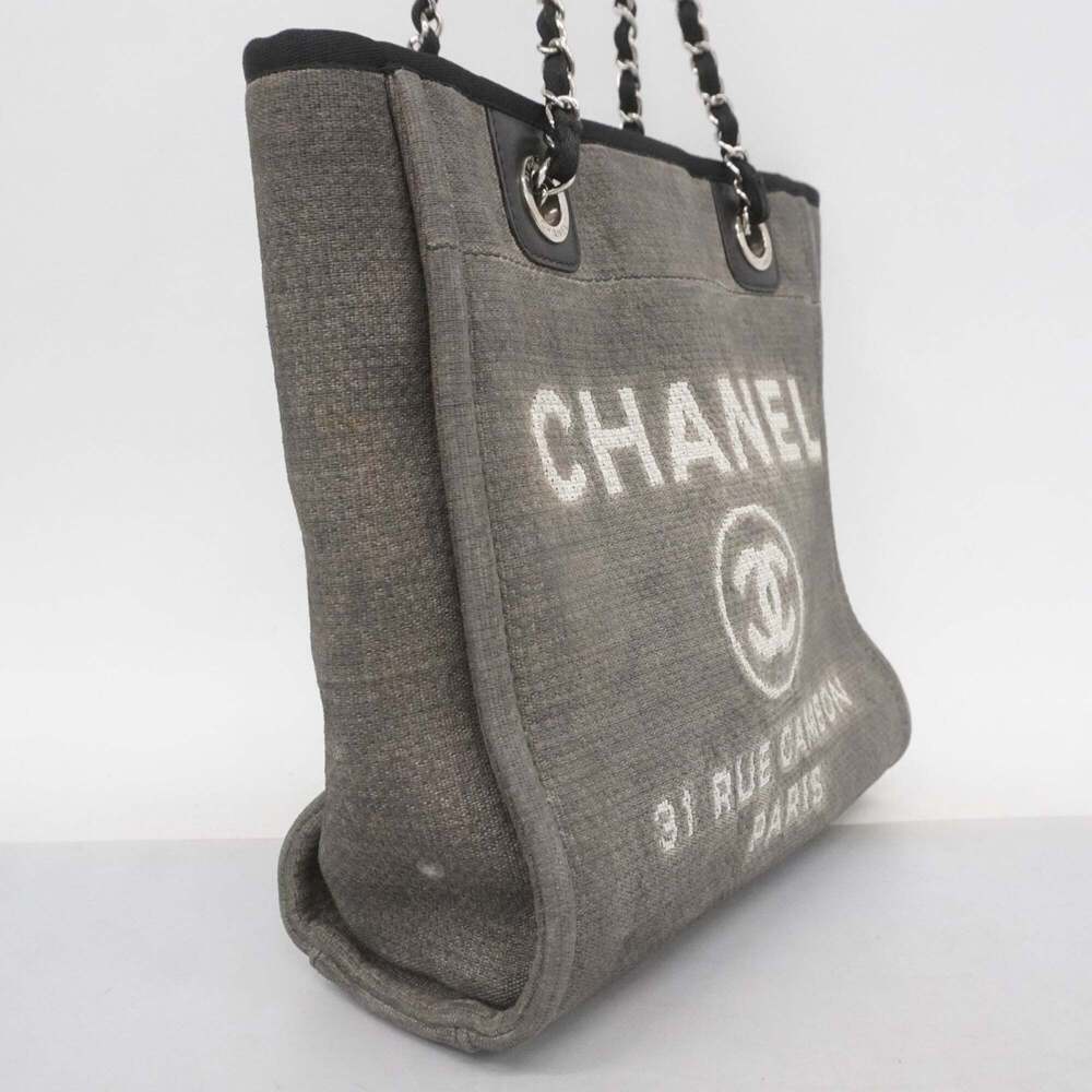 CHANEL Black Canvas Deauville Tote Bag - Picture 2 of 16